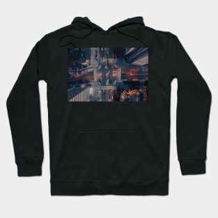 Abstract aerial top down view of crossroad Hoodie